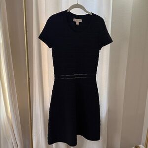 Michael Kors navy blue Ribbed Mini Dress